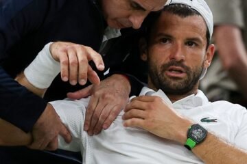 Sinner, al borde de la derrota en octavos, se salva por la desgracia de Dimitrov