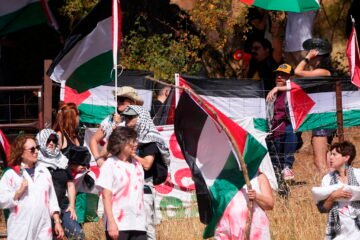 Los manifestantes propalestinos cortan la e interrumpen al pelotón de favoritos