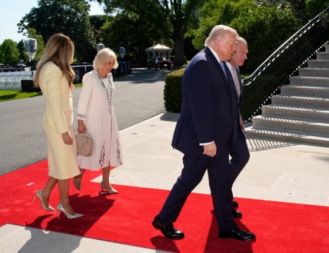 El primer día de Carlos III y Camila en Estados Unidos: recepción de Donald y Melania Trump en la Casa Blanca y fiesta de tarde en los jardines del embajador británico