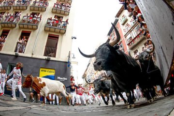 Las mejores fotos del séptimo encierro de San Fermín 2026: el turno de los imponentes Miura